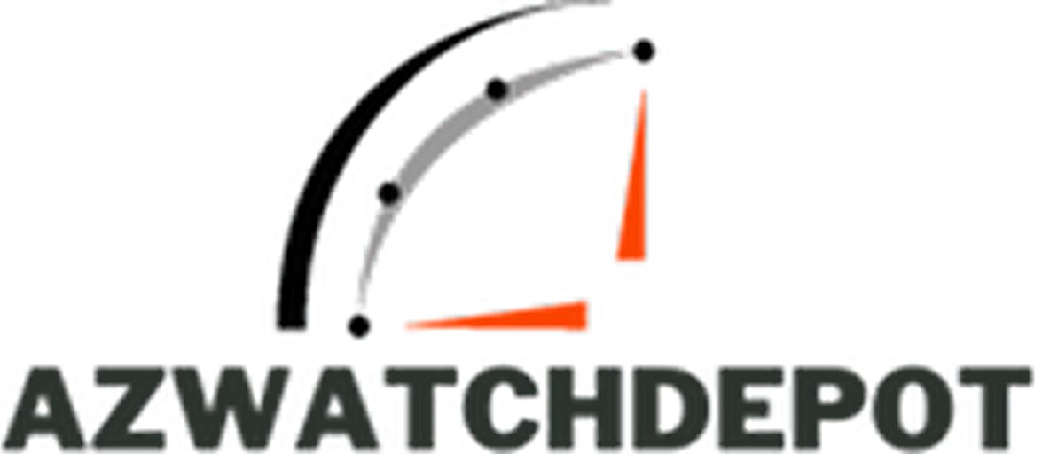 AZWATCHDEPOT logo with clock design.