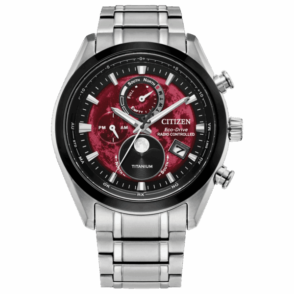 Citizen Eco-Drive radio-controlled watch display.