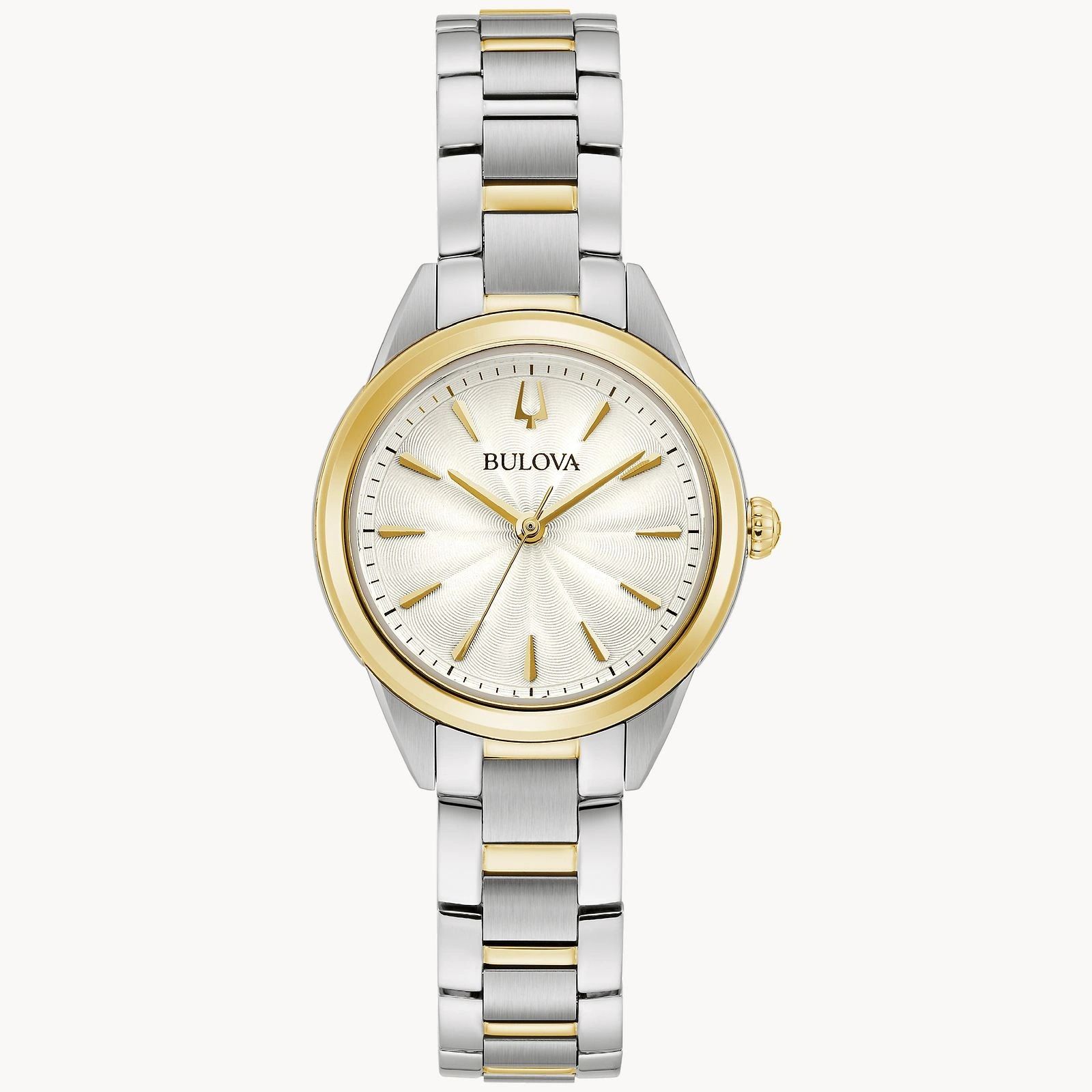 Elegant two-tone wristwatch with gold and silver accents and a classic round face.